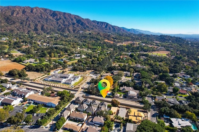 bird's eye view featuring a mountain view