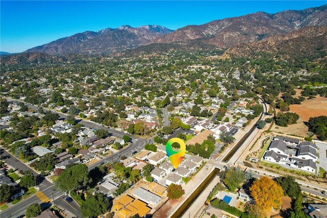 aerial view featuring a mountain view