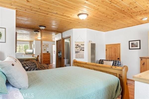 33544 Green Valley Lake Rd, Green Valley Lake, CA 92341 - bedroom featuring wood ceiling and wood finished floors