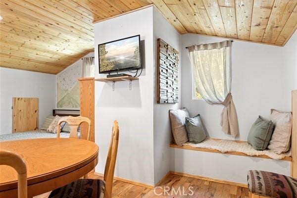 33544 Green Valley Lake Rd, Green Valley Lake, CA 92341 - bedroom featuring wood ceiling, wood finished floors, and lofted ceiling
