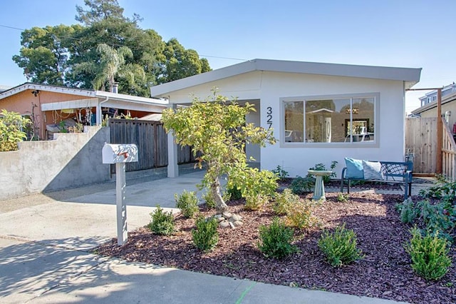 view of front of home with a patio