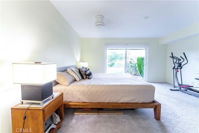 bedroom with carpet flooring and ceiling fan