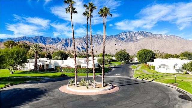 view of street with a mountain view