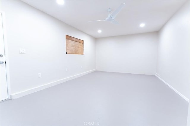 spare room featuring ceiling fan