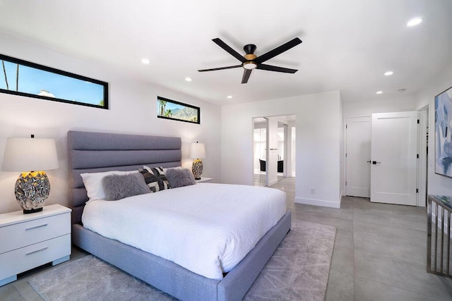 bedroom with ceiling fan