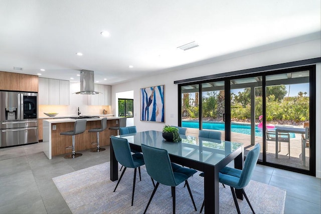 dining space with plenty of natural light