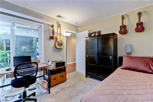 view of carpeted bedroom