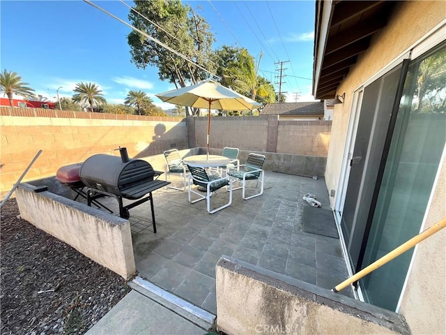 view of patio / terrace featuring area for grilling