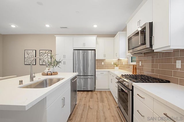 kitchen featuring sink, white cabinetry, and appliances with stainless steel finishes