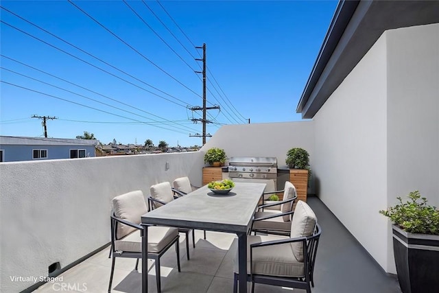 view of patio with area for grilling