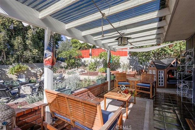 view of patio / terrace featuring an outdoor hangout area