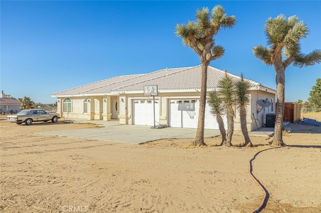 view of front of house with a garage