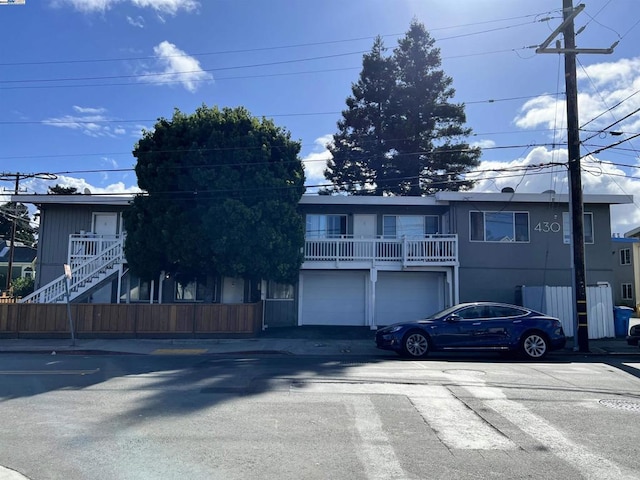 view of property featuring a garage