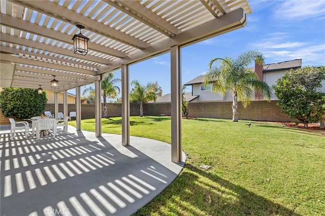 view of patio with a pergola