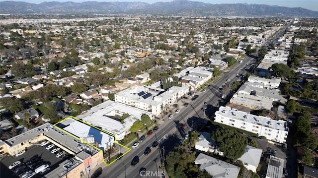 aerial view with a mountain view