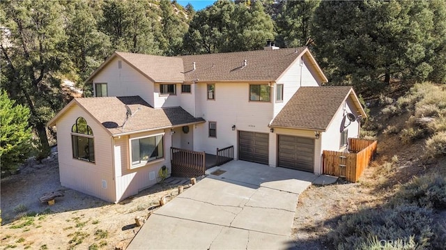 view of front of house with a garage