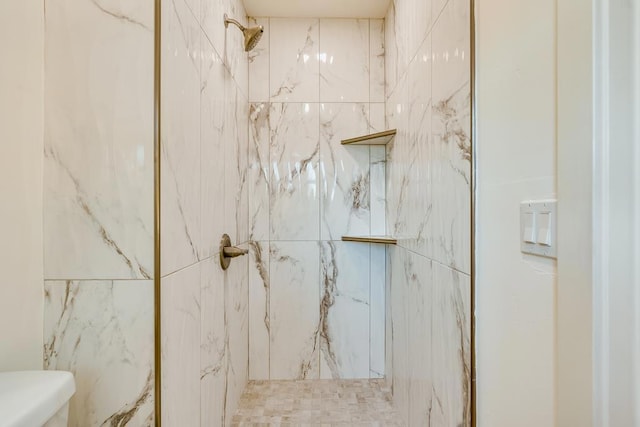 details with tiled shower and toilet