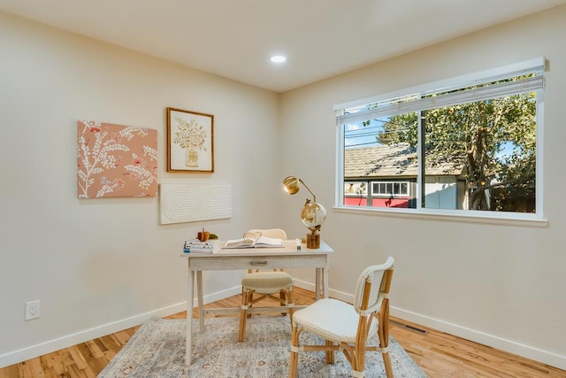 office featuring hardwood / wood-style flooring