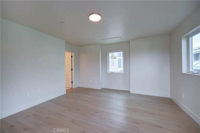 empty room featuring light hardwood / wood-style floors