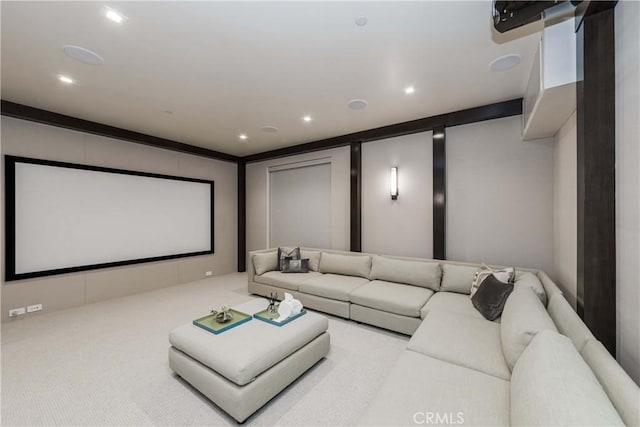 view of carpeted home theater room