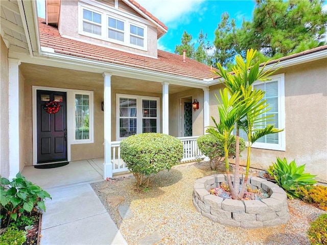 property entrance featuring covered porch