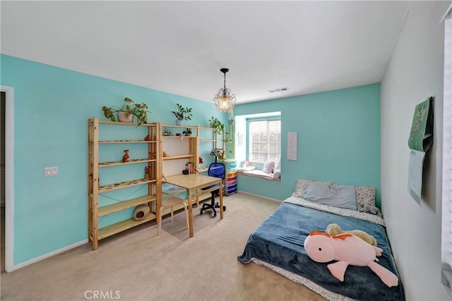 view of carpeted bedroom