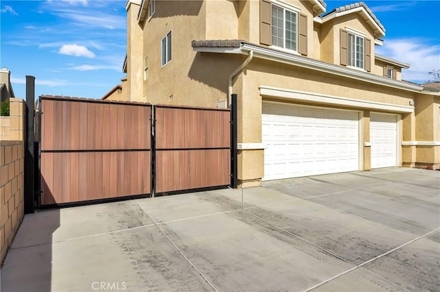 exterior space featuring a garage