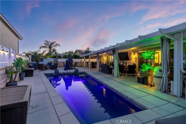 view of pool with outdoor lounge area and a patio area