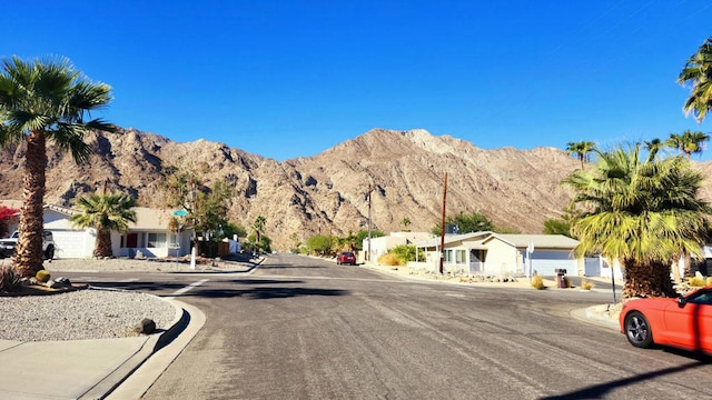 view of road featuring a mountain view