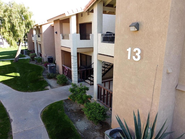 view of property with central air condition unit