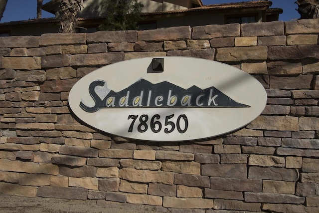 view of community sign