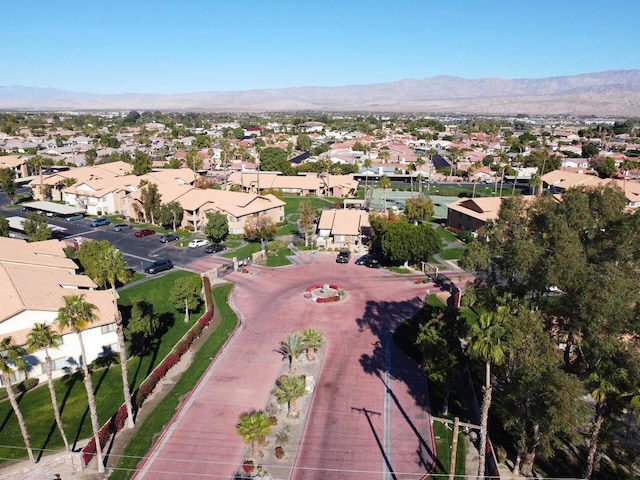 drone / aerial view with a mountain view