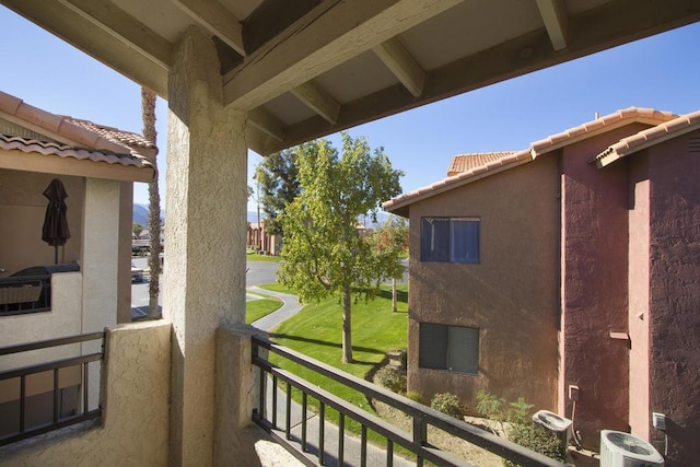 balcony featuring cooling unit