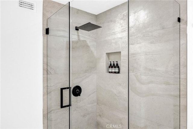 interior details with walk in shower