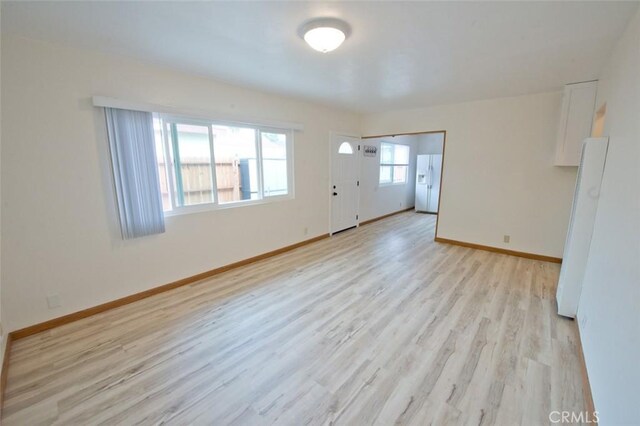 unfurnished living room featuring light hardwood / wood-style floors