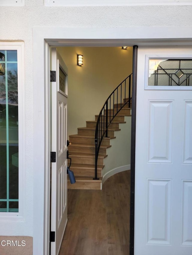 entryway featuring dark hardwood / wood-style floors