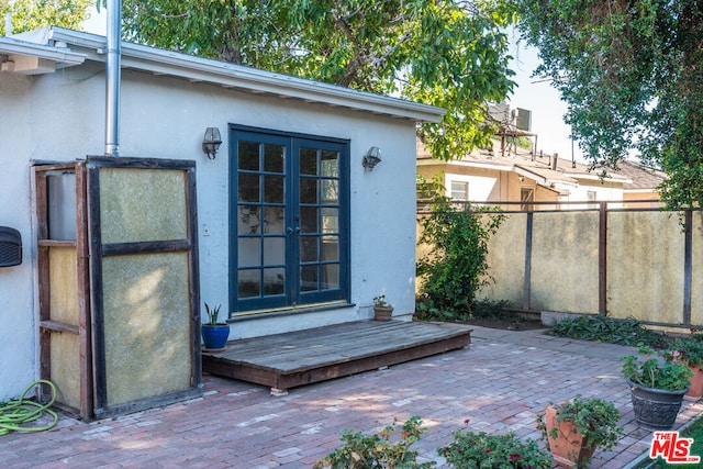 exterior space featuring french doors and a patio