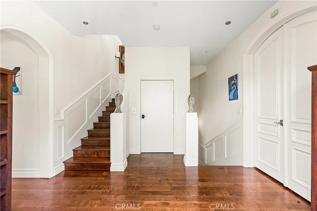 entryway featuring dark hardwood / wood-style floors