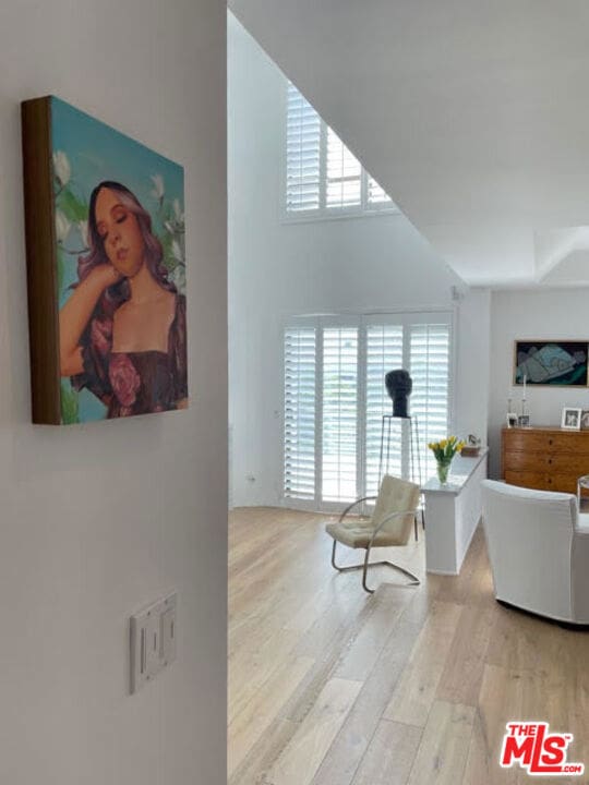 living room featuring light hardwood / wood-style floors and plenty of natural light