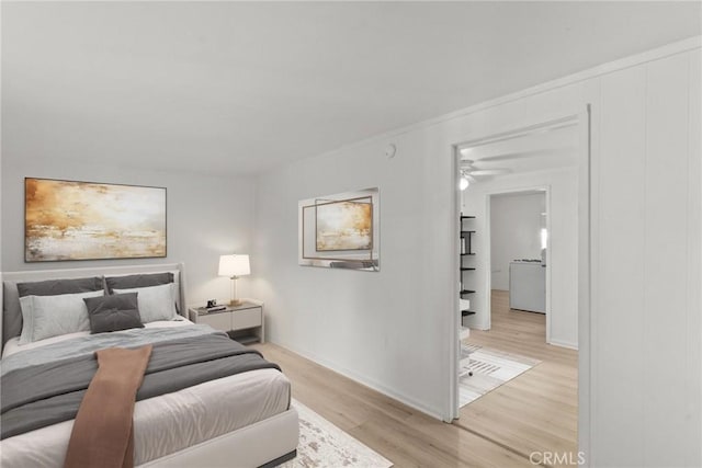 bedroom featuring light hardwood / wood-style floors