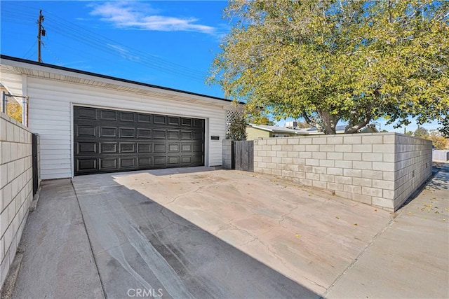 view of garage