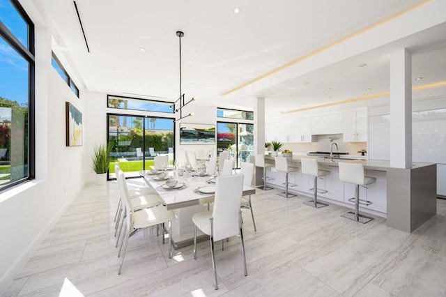 dining room featuring sink