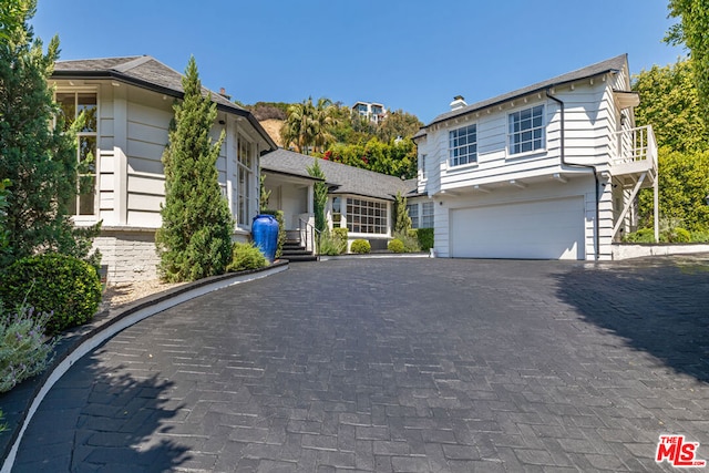 view of front of house with a garage