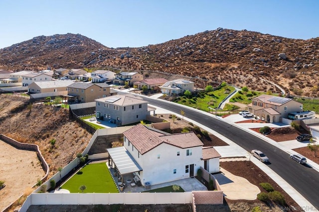 bird's eye view featuring a mountain view