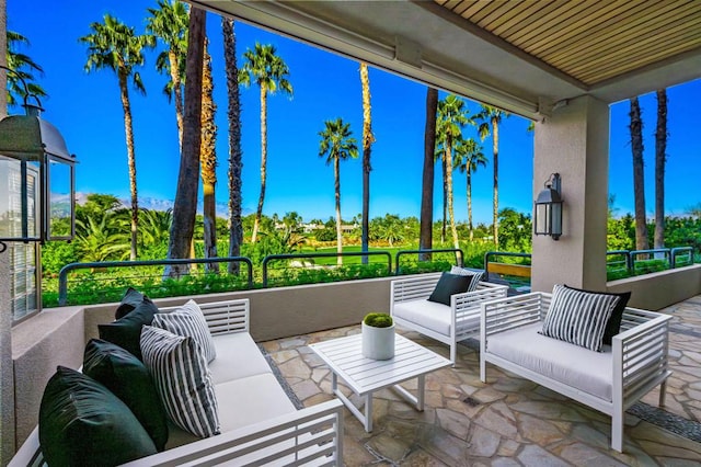 view of patio featuring an outdoor hangout area