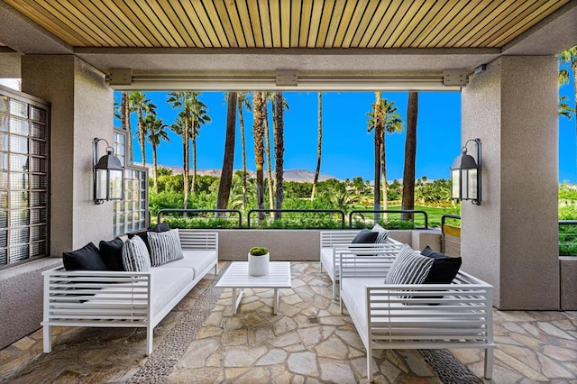 view of patio / terrace featuring an outdoor hangout area