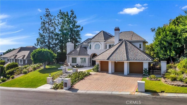 view of front of home with a front yard