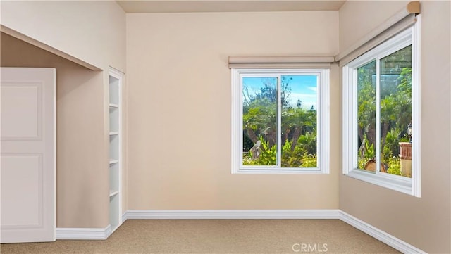 carpeted spare room with plenty of natural light