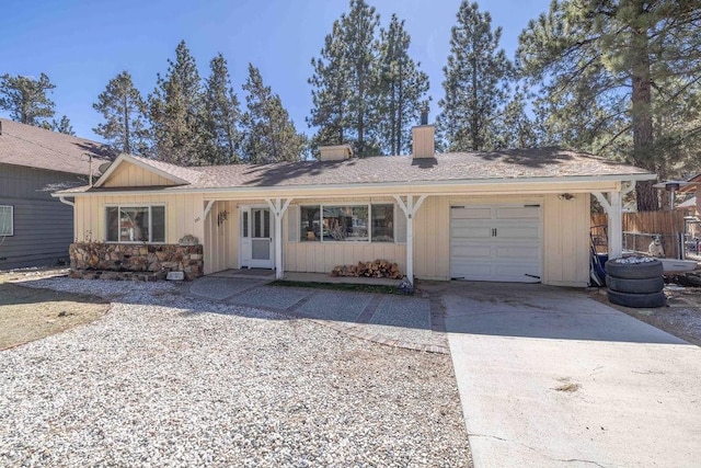 ranch-style house featuring a garage