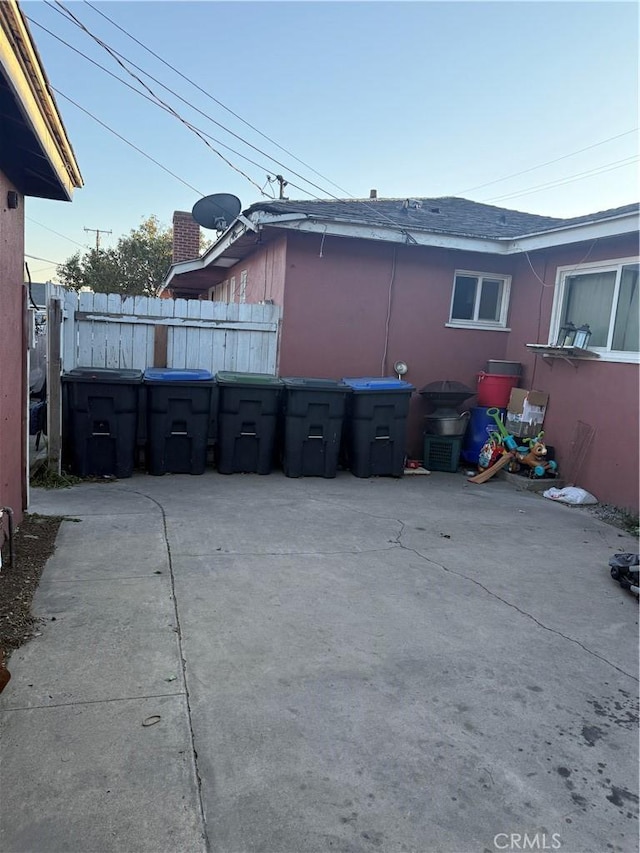 view of home's exterior with a patio